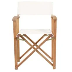 Charles Bentley Cream Wooden 2 Folding Directors Chairs -Garden and Outdoors 1000121626 alt02