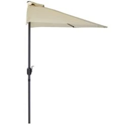 Charles Bentley 2.7m Half Balcony Parasol With Crank -Garden and Outdoors 1000122046 alt02