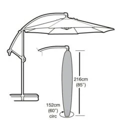 Garland Cantilever Parasol Cover In Black -Garden and Outdoors 1000122563 alt02