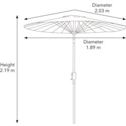 2m Shanghai Sage Green Crank Parasol 11 2m Shanghai Sage Green Crank Parasol -Garden and Outdoors 1000159348 alt09