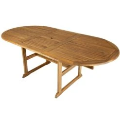 Acacia 6 Seater Extendable Dining Set 12 Acacia 6 Seater Extendable Dining Set -Garden and Outdoors 1000162684 alt03