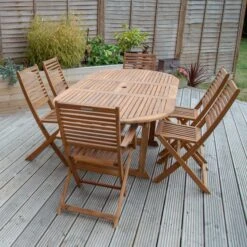 Acacia 6 Seater Extendable Dining Set 17 Acacia 6 Seater Extendable Dining Set -Garden and Outdoors 1000162684 alt08