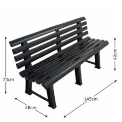 Brindisi 3 Seater Dark Grey Bench -Garden and Outdoors 1000162723 alt09