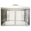Steel 3m X 3m Cream Gazebo With Fly Screen