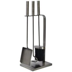 Ivyline Pewter 3 Piece Fireside Set