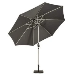 3m Royal Craft Brushed Aluminium Crank And Tilt Parasol -Garden and Outdoors 30649992 alt01