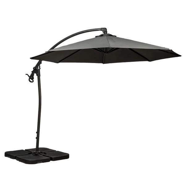 3m Royal Craft Deluxe Pedal Operated Rotational Cantilever Parasol With Cross Stand 1 3m Royal Craft Deluxe Pedal Operated Rotational Cantilever Parasol With Cross Stand