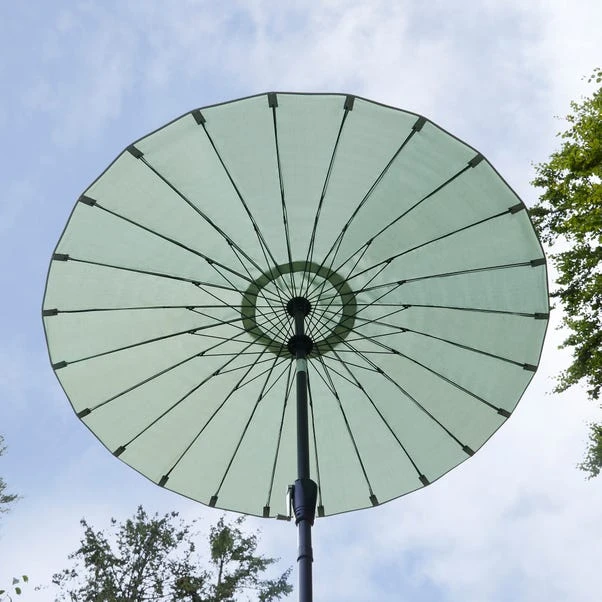 2m Shanghai Sage Green Crank Parasol 2 2m Shanghai Sage Green Crank Parasol - Image 2