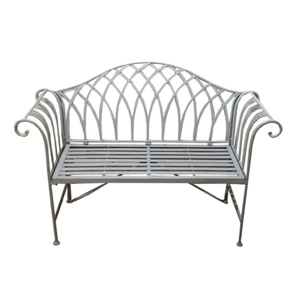Wrought Iron 2 Seater Grey Bench 1 Wrought Iron 2 Seater Grey Bench