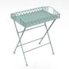 Foldable Wrought Iron Sage Green Butler Tray