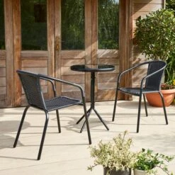 Rattan Bistro Chair -Garden and Outdoors 30718841 alt02
