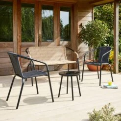 Rattan Bistro Chair -Garden and Outdoors 30718841 alt04