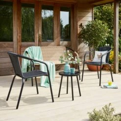 Rattan Bistro Chair -Garden and Outdoors 30718841 alt06