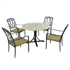 Avignon Dining Table With 4 Ascot Chairs Set -Garden and Outdoors 30760653 alt02