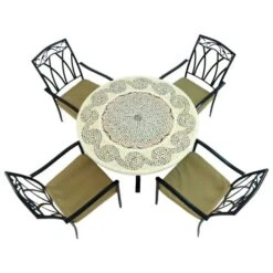 Avignon Dining Table With 4 Ascot Chairs Set -Garden and Outdoors 30760653 alt03
