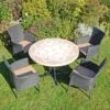 Provence Dining Table With 4 Stockholm Black Chairs Set
