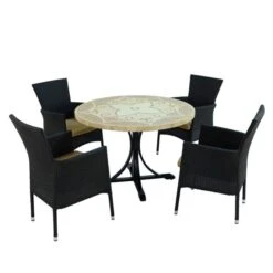 Provence Dining Table With 4 Stockholm Black Chairs Set -Garden and Outdoors 30760658 alt02