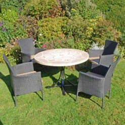 Provence Dining Table With 4 Stockholm Black Chairs Set -Garden and Outdoors 30760658 alt03