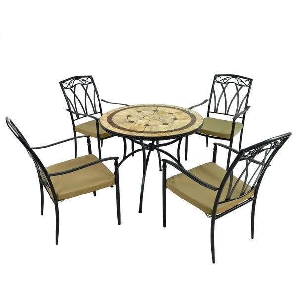 Riverside 91cm Patio Table Set With 4 Austin Chairs 2 Riverside 91cm Patio Table Set With 4 Austin Chairs - Image 2