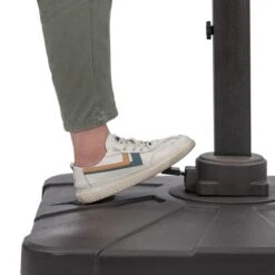 3.5m Deluxe Cantilever Solar Strip Grey Parasol With 100kg Base -Garden and Outdoors 30763398 alt03