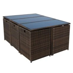 Cannes Brown 10 Seater Cube Set -Garden and Outdoors 30763587 alt06