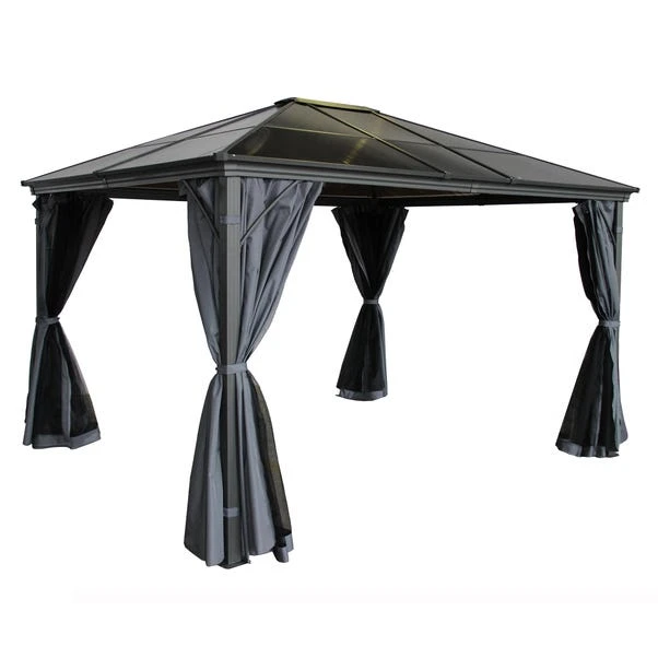 Lugano Polycarbonate 3m X 3.6m Grey Gazebo 1 Lugano Polycarbonate 3m X 3.6m Grey Gazebo