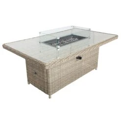 Wentworth 7 Piece Deluxe Modular Corner Lounge Set With Rectangular Firepit -Garden and Outdoors 30763610 alt02