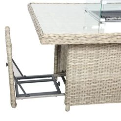 Wentworth 7 Piece Deluxe Modular Corner Lounge Set With Rectangular Firepit -Garden and Outdoors 30763610 alt09