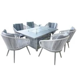 Aspen 6 Seater Fire Pit Dining Set 10 Aspen 6 Seater Fire Pit Dining Set -Garden and Outdoors 30764006 alt03