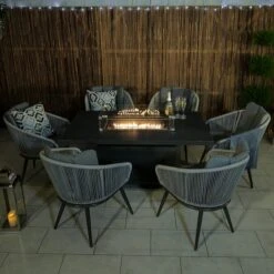 Aspen 6 Seater Fire Pit Dining Set 12 Aspen 6 Seater Fire Pit Dining Set -Garden and Outdoors 30764006 alt05