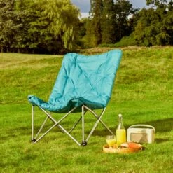 Elements Padded Camping Chair With Carry Bag -Garden and Outdoors 30791830