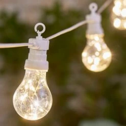 White Festoon String Lights 20 Bulbs -Garden and Outdoors 30795090 alt02