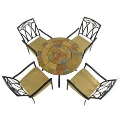 Bayfield Firepit 89cm Table With 4 Ascot Chairs Set -Garden and Outdoors 30826728 alt06