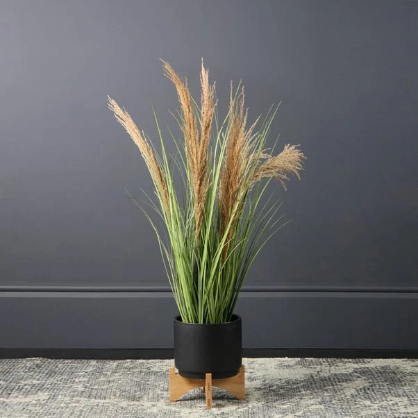 Plain Ceramic Plant Pot On Wooden Stand 2 Plain Ceramic Plant Pot On Wooden Stand - Image 2