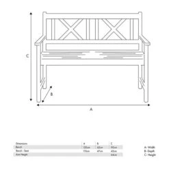 Cambridge 2 Seater Acacia Wood Bench 19 Cambridge 2 Seater Acacia Wood Bench -Garden and Outdoors 30845585 alt04
