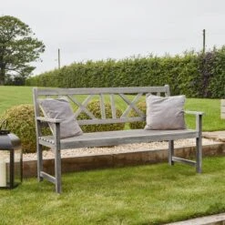 Cambridge 3 Seater Acacia Wood Bench 9 Cambridge 3 Seater Acacia Wood Bench -Garden and Outdoors 30845587