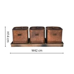 Set Of 3 Herb Hampton Outdoor Planters With Tray -Garden and Outdoors 30849572 alt04