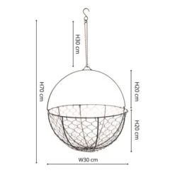 Netted Wire Hanging Basket -Garden and Outdoors 30849601 alt03
