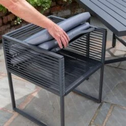 Sheringham Rope 4 Seater Cube Dining Set -Garden and Outdoors 30854675 alt03