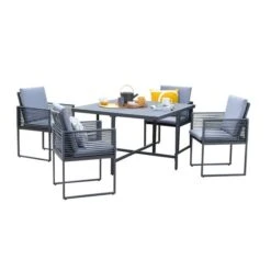 Sheringham Rope 4 Seater Cube Dining Set -Garden and Outdoors 30854675 alt07