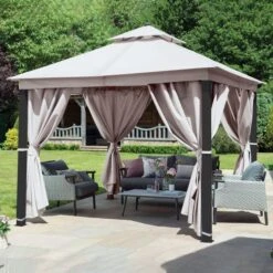 Luxury 3m X 3m Gazebo With LED Light -Garden and Outdoors 30854702 alt03
