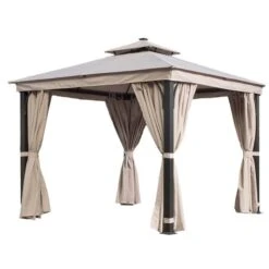 Luxury 3m X 3m Gazebo With LED Light -Garden and Outdoors 30854702 alt09