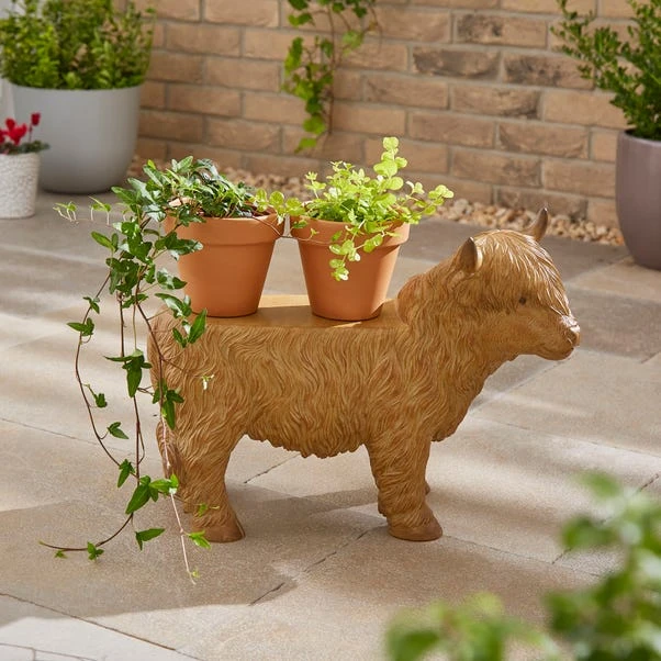 Highland Cow Plant Stand 1 Highland Cow Plant Stand