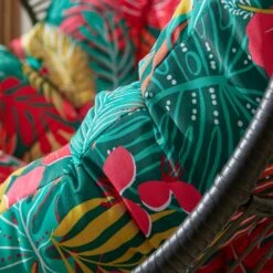 Black Egg Chair With Tropical Cushion -Garden and Outdoors 30867482 alt02