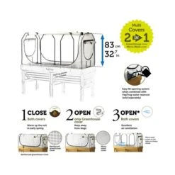 VegTrug Medium Classic Greenhouse Frame And Multi Cover Set -Garden and Outdoors 30890314 alt02