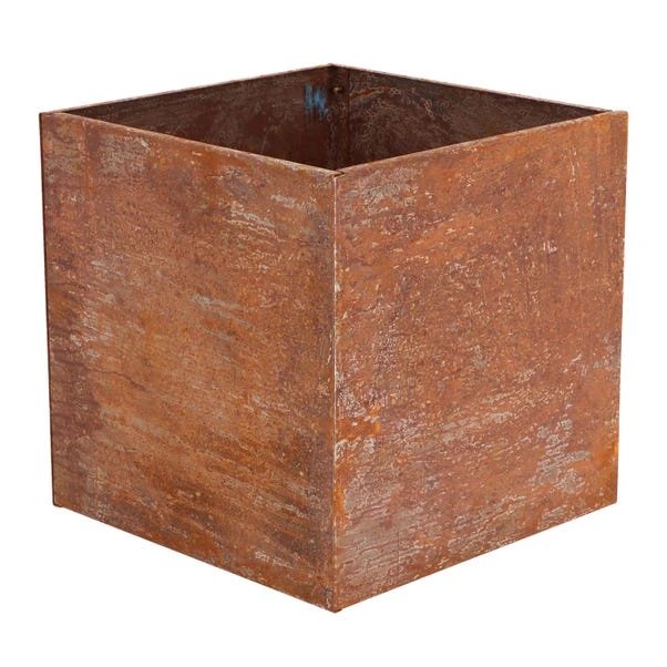 Fallen Fruits Square Rust Planter 1 Fallen Fruits Square Rust Planter