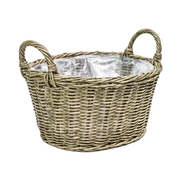 Ivyline Polyrattan Lined Basket Plant Pot 7 Ivyline Polyrattan Lined Basket Plant Pot - Image 7