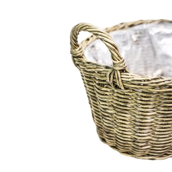 Ivyline Polyrattan Lined Basket Plant Pot 8 Ivyline Polyrattan Lined Basket Plant Pot - Image 8