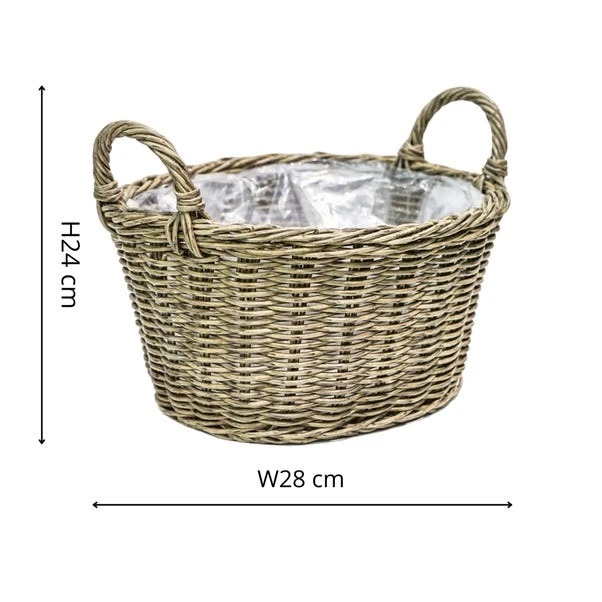 Ivyline Polyrattan Lined Basket Plant Pot 9 Ivyline Polyrattan Lined Basket Plant Pot - Image 9