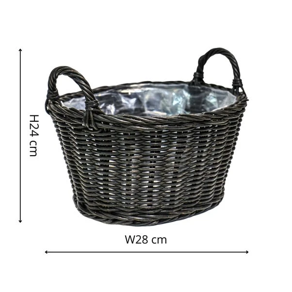 Ivyline Polyrattan Lined Basket Plant Pot 4 Ivyline Polyrattan Lined Basket Plant Pot - Image 4